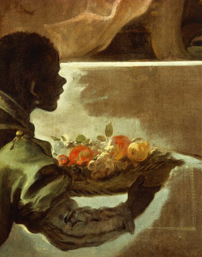 Servant presenting a basket of fruit (detail) by Luca Giordano