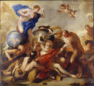 Youth Tempted by the Vices by Luca Giordano