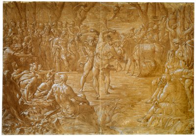 The Fight between Entellus of Sicily and Dares of Troy by Luca Penni