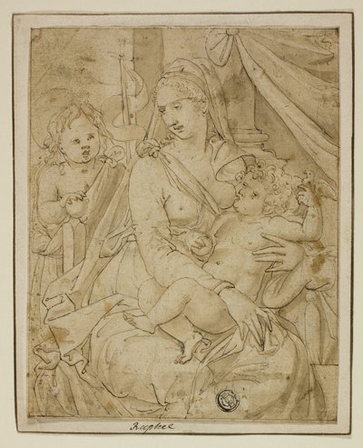 Virgin and Child with the Infant John the Baptist by Luca Penni