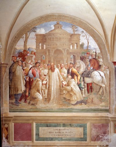Benedict Sends Maurus in France and Placid in Sicily by Luca Signorelli