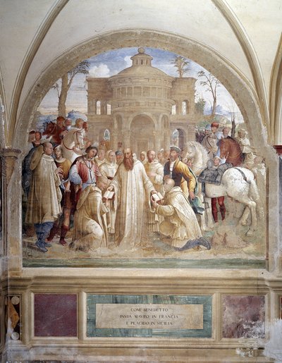 Benedict Sends Maurus to France and Placid to Sicily (Detail) by Luca Signorelli