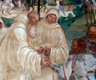 Benedict Welcomes Totila (detail) by Luca Signorelli