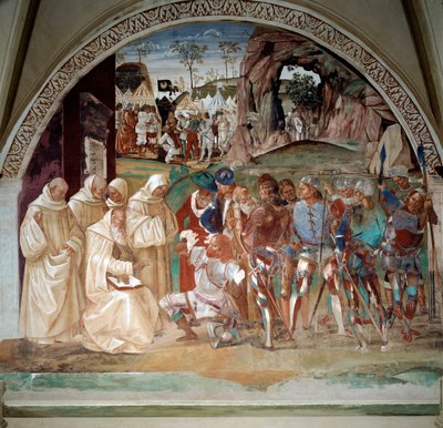 Benedict Uncovers the Cunning of Totila, King of the Goths by Luca Signorelli