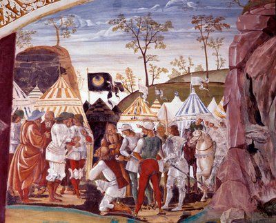 Benedict Uncovers the Cunning of Totila, King of the Goths, to Test His Clairvoyance (Detail) by Luca Signorelli