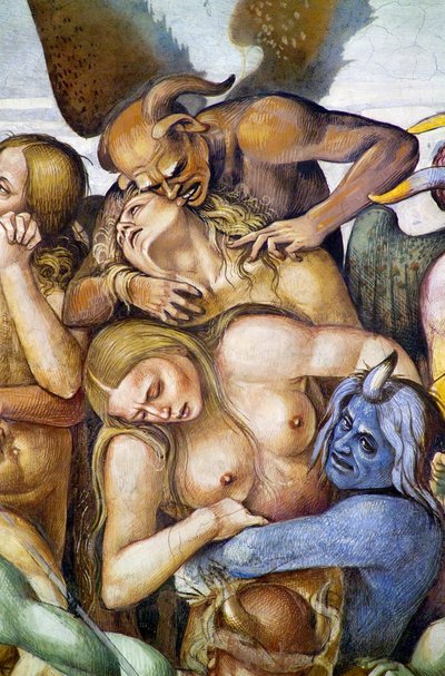 Damned in Hell (detail with self-portrait of Luca Signorelli) by Luca Signorelli