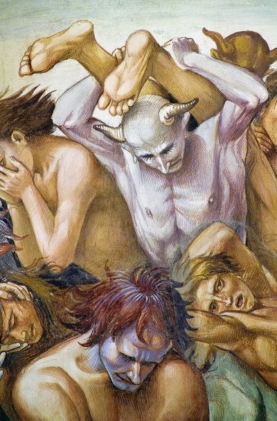 Damned in hell, from Last Judgment fresco cycle by Luca Signorelli