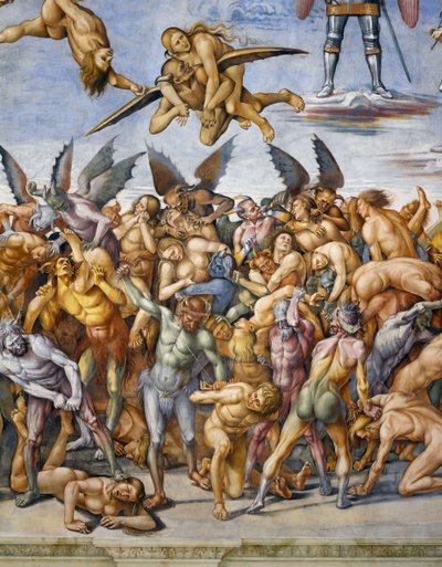Damned in hell, from Last Judgment fresco cycle by Luca Signorelli
