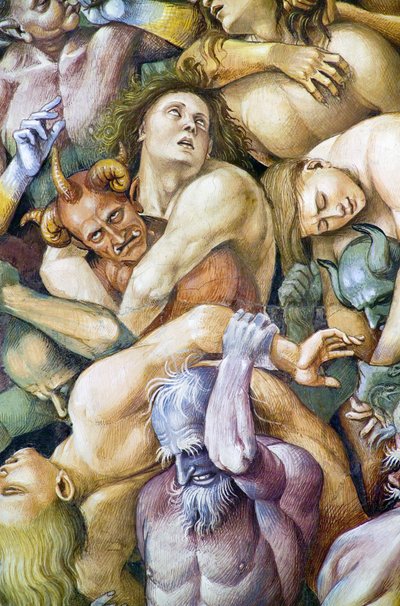 Damned in hell, from Last Judgment fresco cycle by Luca Signorelli