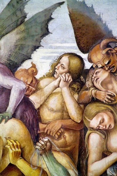 Damned in hell, from Last Judgment fresco cycle by Luca Signorelli