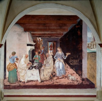 Life of Saint Benedict of Nursie: How Benedict Told the Monks Where and When It Is Planned to Eat Outside the Monastery by Luca Signorelli