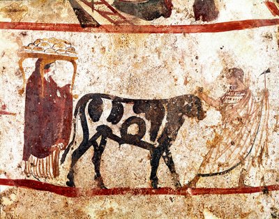A Bull Leads on the Altar of the Sacrifice by Lucanian School