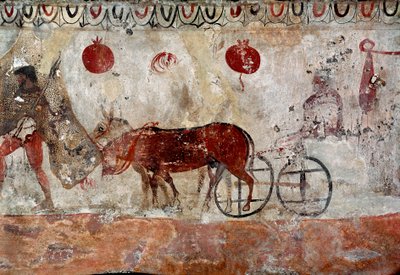 A Herd Keeper and Two Donkeys by Lucanian School