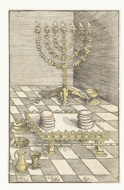 Seven-Branched Candelabrum and Table with Showbread by Lucas Cranach