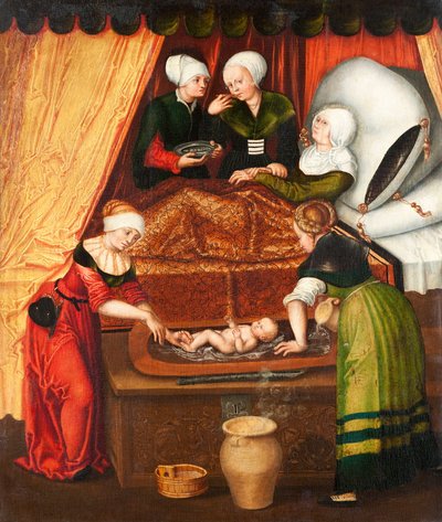 The Birth of Mary by Lucas Cranach