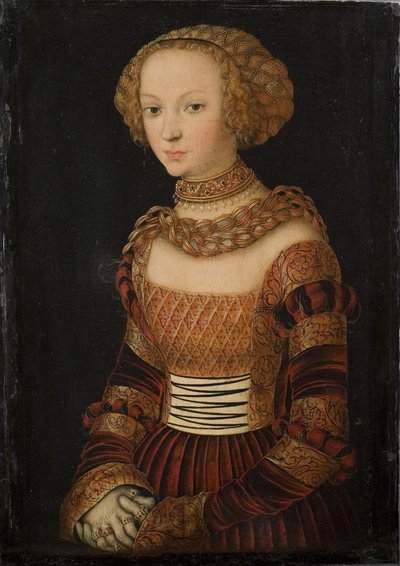 Portrait of a Young Woman. Princess Emily of Saxony? by Lucas Cranach d.Æ.