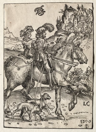 A Gentleman and a Lady Riding to the Chase by Lucas Cranach the Elder