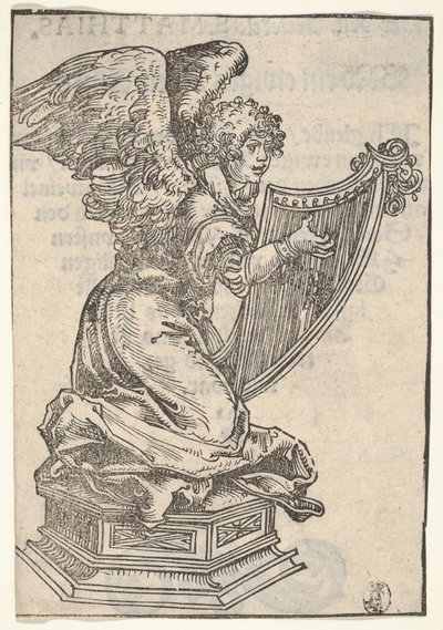A Silver Statuette of an Angel Playing the Harp, from the Large Series of Wittenberg Relics by Lucas Cranach the Elder