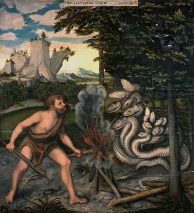 Hercules and the Lernaean Hydra from The Labours of Hercules by Lucas Cranach the Elder