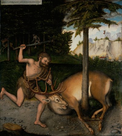 Hercules capturing the Ceryneian Hind From The Labours of Hercules by Lucas Cranach the Elder