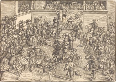 The Second Tournament with the Tapestry of Samson and the Lion by Lucas Cranach the Elder