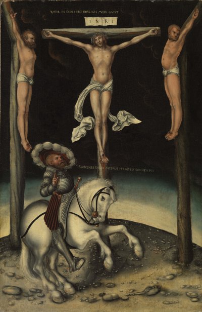 The Centurion Longinus Among the Crosses of Christ and the Two Thieves, 1539 by Lucas Cranach the Elder