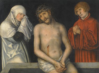 Man of Sorrows Flanked by the Virgin and St John by Lucas Cranach the Younger