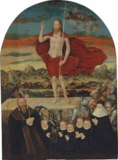 The Resurrected Christ with a Donor Family by Lucas Cranach the Younger