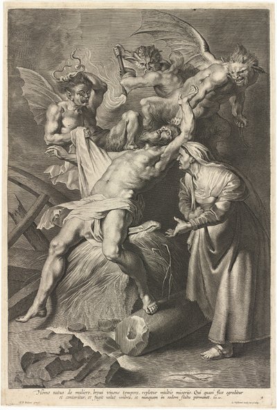 Job Tormented by Demons and Abused by His Wife by Lucas Emil Vorsterman after Sir Peter Paul Rubens