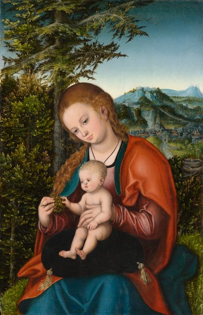 Madonna and Child in a Landscape, c.1518 by Lucas the Elder Cranach