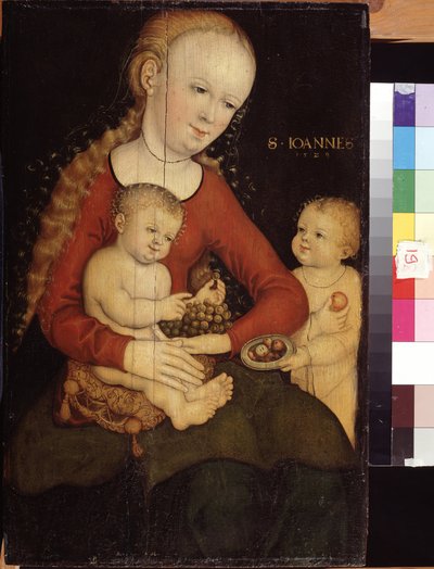 Virgin and Child with John the Baptist as a Boy. Painting by Lucas Cranach the Elder (1472-1553) by Lucas the Elder Cranach