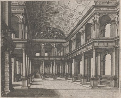 View into a Hall with Tuscan Columns by Lucas van Doetechum and Johannes