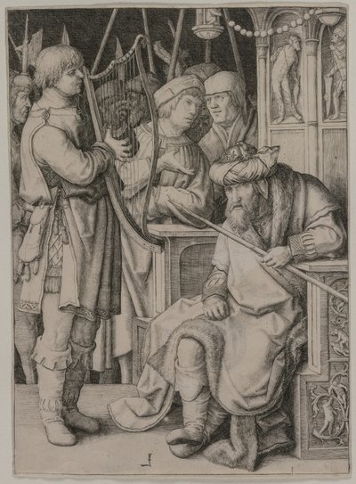 David Playing the Harp before Saul by Lucas van Leyden