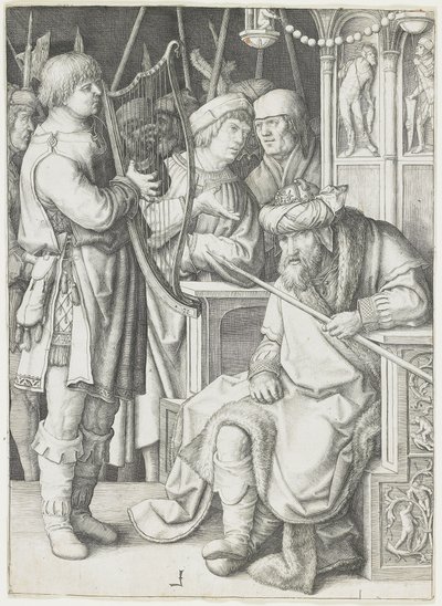 David Playing the Harp before Saul by Lucas van Leyden