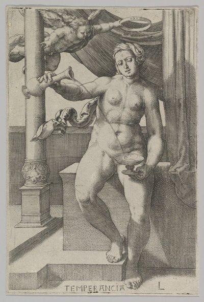Temperance, from the series The Virtues, 1530 by Lucas van Leyden