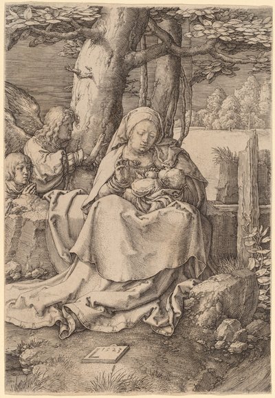 The Virgin and Child with Two Angels by Lucas van Leyden