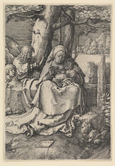 The Virgin and Child with Two Angels, 1523 by Lucas van Leyden