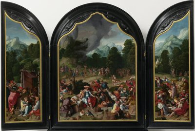 Triptych with the Adoration of the Golden Calf by Lucas van Leyden