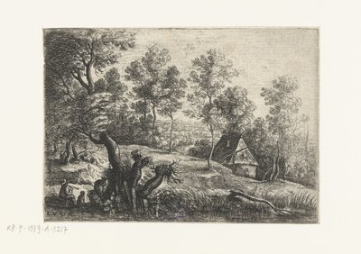 Landscape with a House and a Well (Five Landscapes) by Lucas van Uden