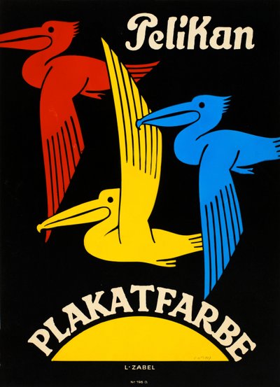Pelican Poster Color by Lucian Zabel