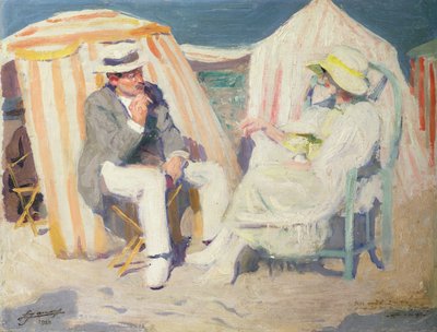 Conversation on the Beach by Lucien Hector Jonas