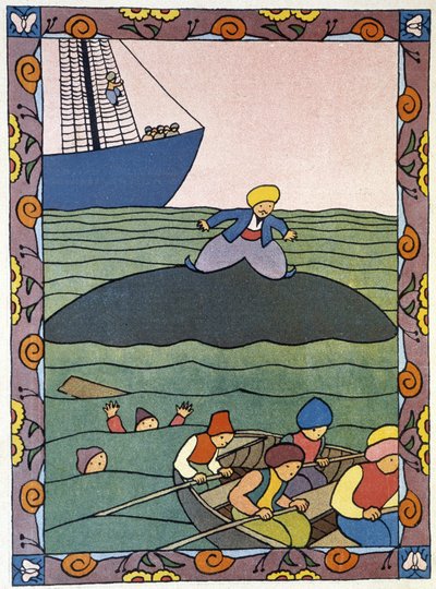 The island-whale of Sinbad the sailor in 