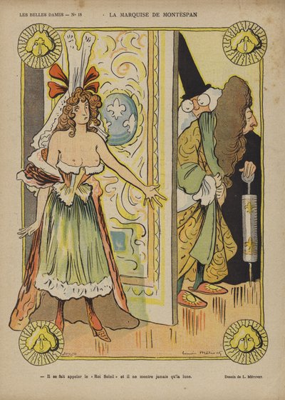 La Marquise De Montespan, Illustration for Le Rire by Lucien Metivet