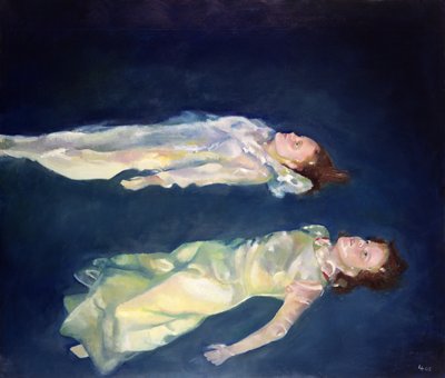 Two Girls Floating by Lucinda Arundell