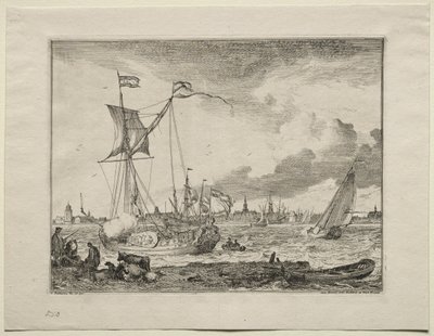 View of Amsterdam with Ships in Foreground, 1701 by Ludolf Backhuysen