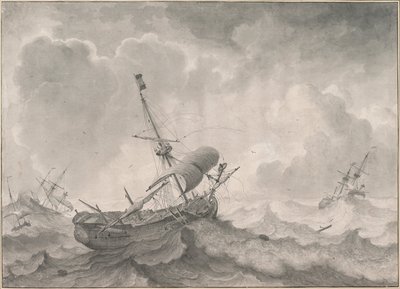 Ships on a Stormy Sea by Ludolf Bakhuizen