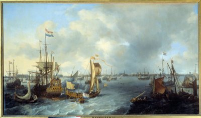 View of Amsterdam Harbour from the Ij (1666) by Ludolf I Backhuyzen