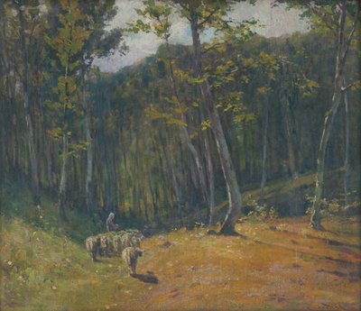 Sheep in the Forest by Ludovit Cordak