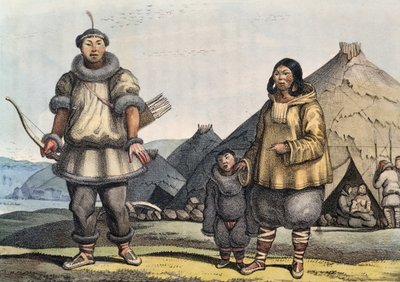 Chukchi Family in Front of a Hut, Bering Strait, Russia by Ludwig (1795 1828) Choris