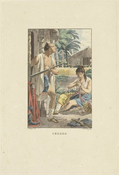 Couple by their hut in the field (Creeks) by Ludwig Gottlieb Portman